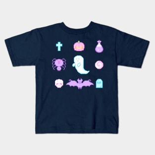 Pixelated Halloween (pastel) Kids T-Shirt